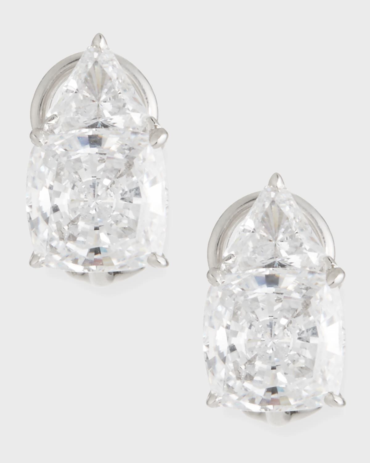 8 TCW Trillion & Cushion Cubic Zirconia Earrings