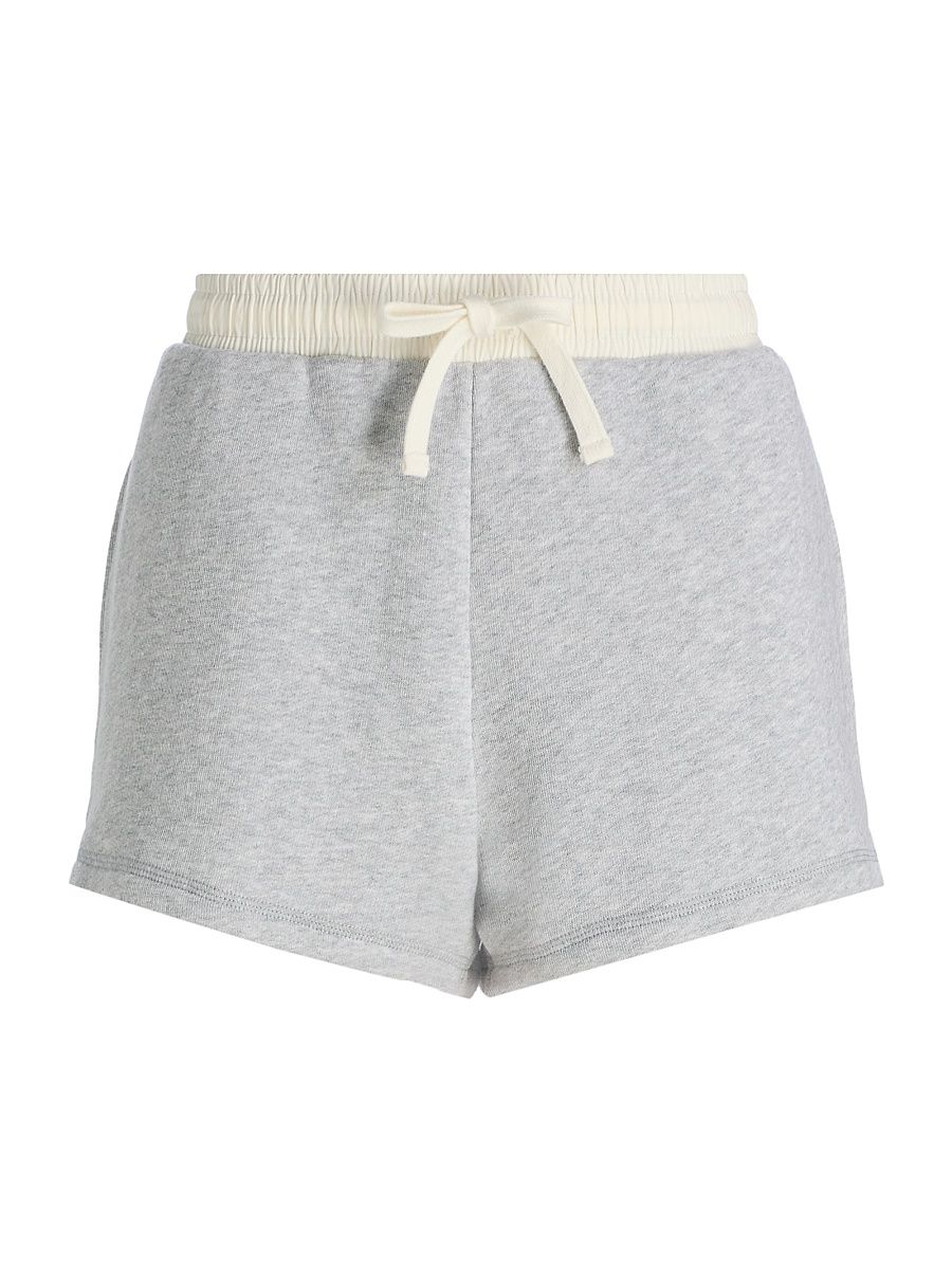 Women's Cotton-Blend Terry Sweatshorts - Heather Grey - Size Medium