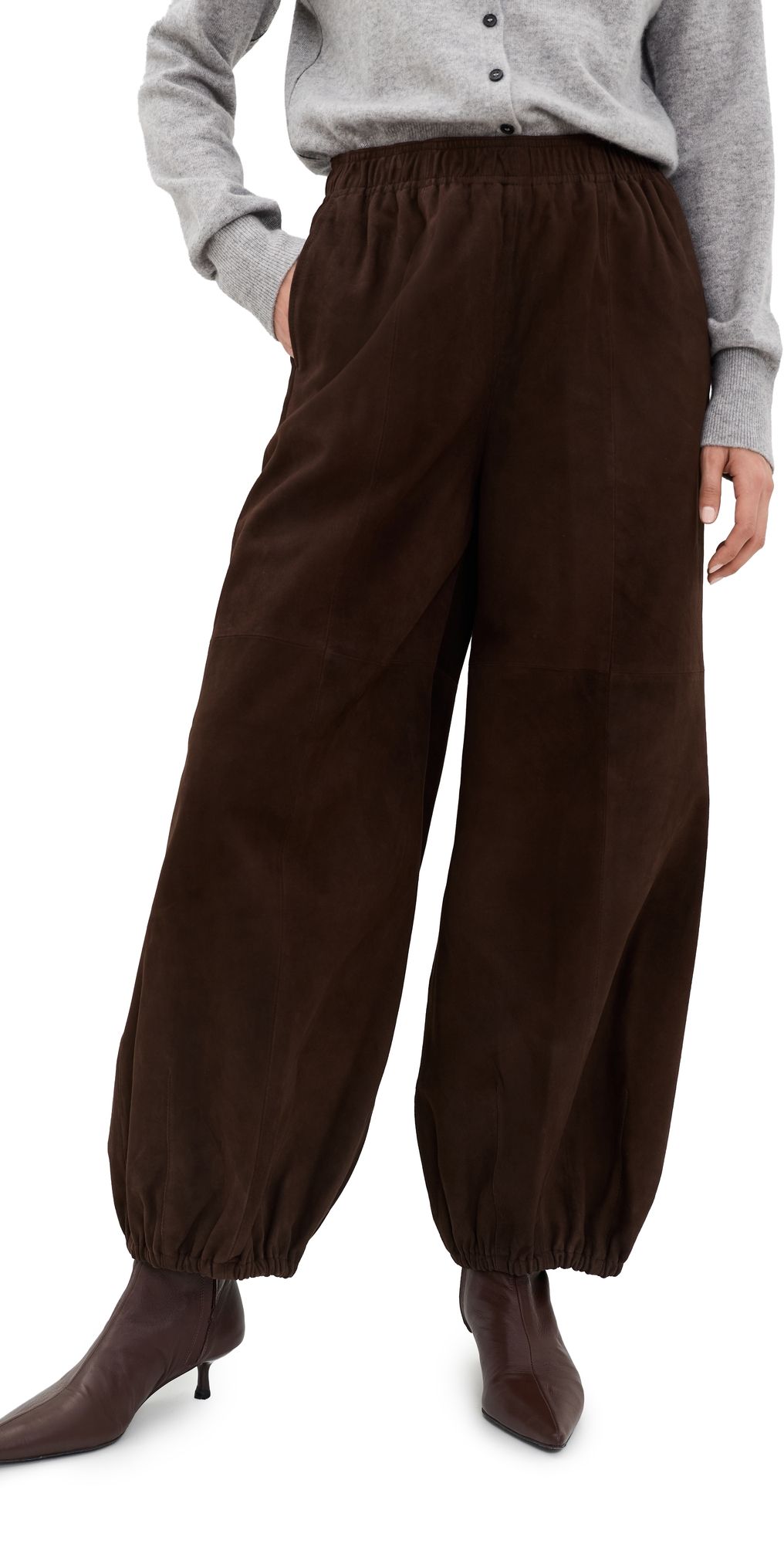 Herskind Sylvia Suede Mid Waist Pants Coffee Brown 34