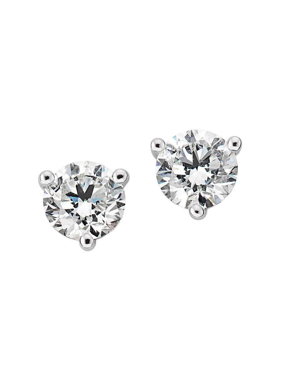 Women's 18K White Gold & 1.00 TCW Diamond Martini Stud Earrings - White Gold