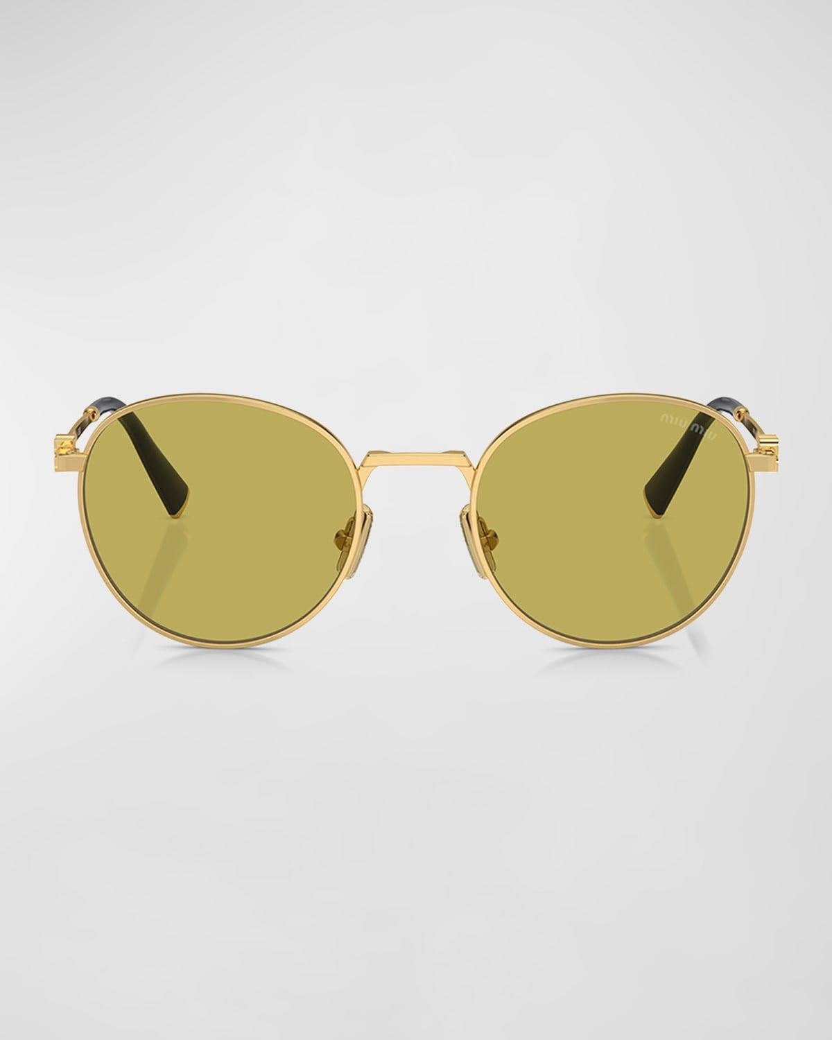Logo Metal Round Sunglasses