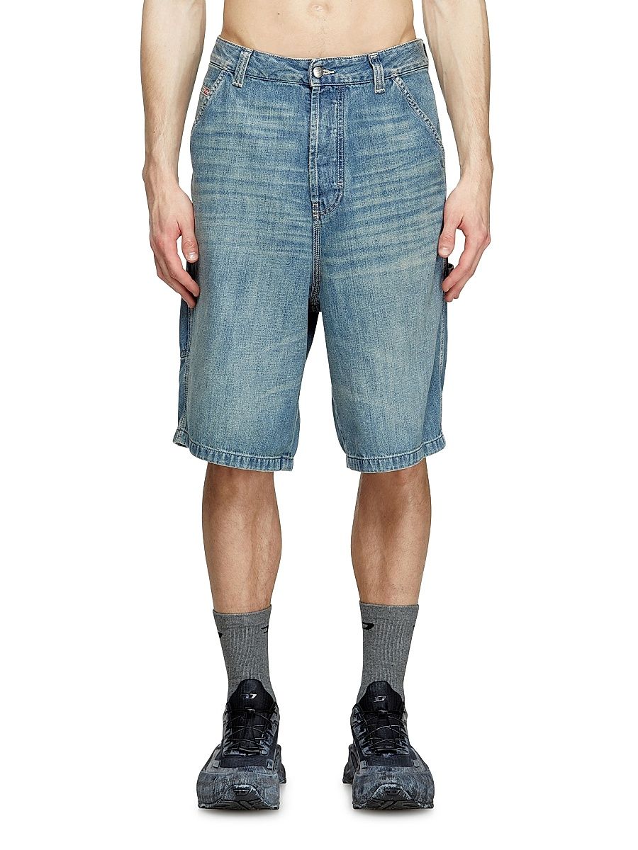Men's Livery Whiskered Denim Bermuda Shorts - Denim - Size 34