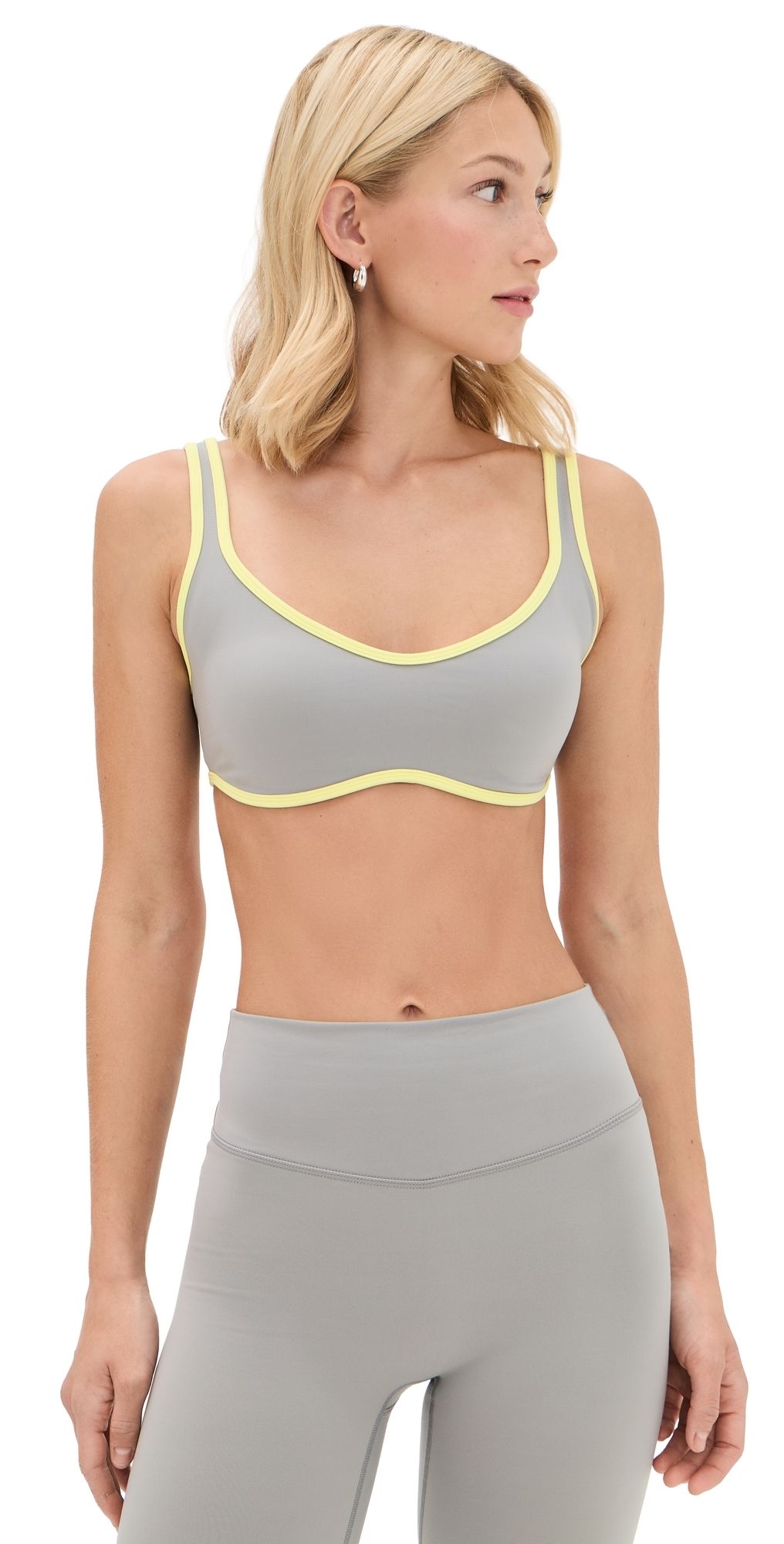 FORM Curved Hem Bra Slate/Lemon M