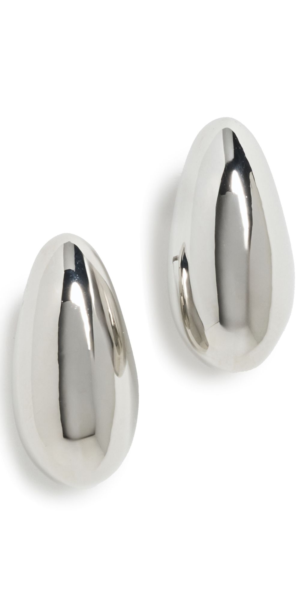 Kenneth Jay Lane Silver Tapered Hoop Pierced Earrings Polished Silver One Size