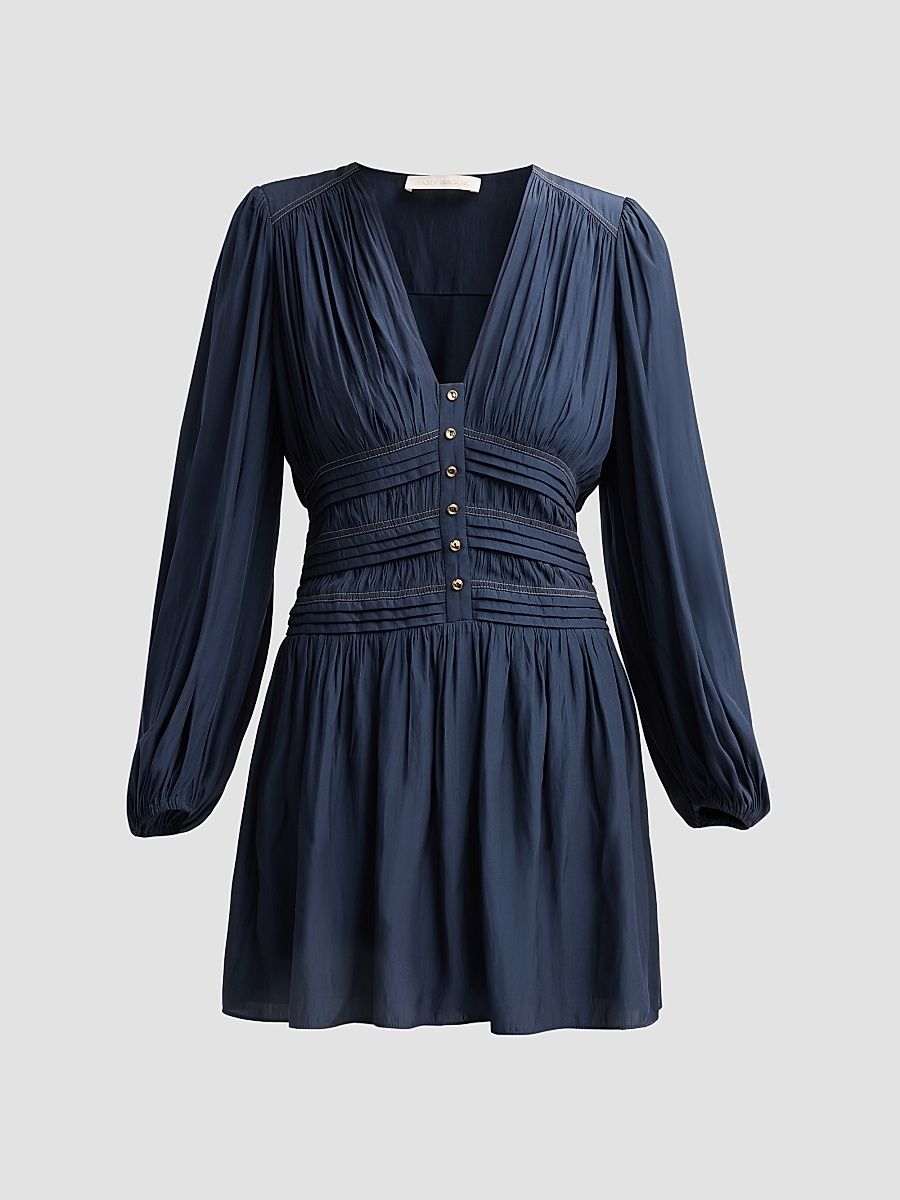 Women's Jules Gathered Mini Dress - Navy - Size XL