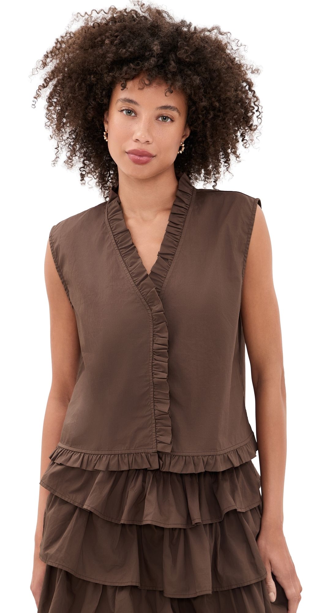 VRG GRL Phoebe Vest Top Chocolate M