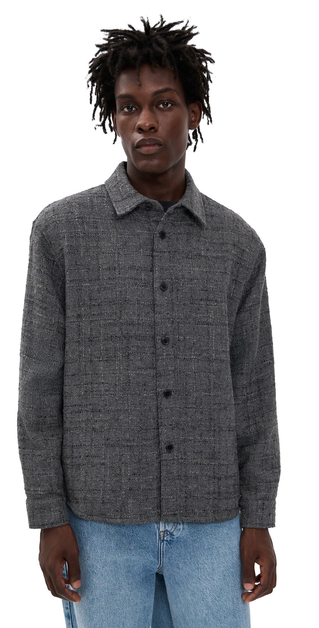 FRAME Tweed Overshirt Grey Melange M