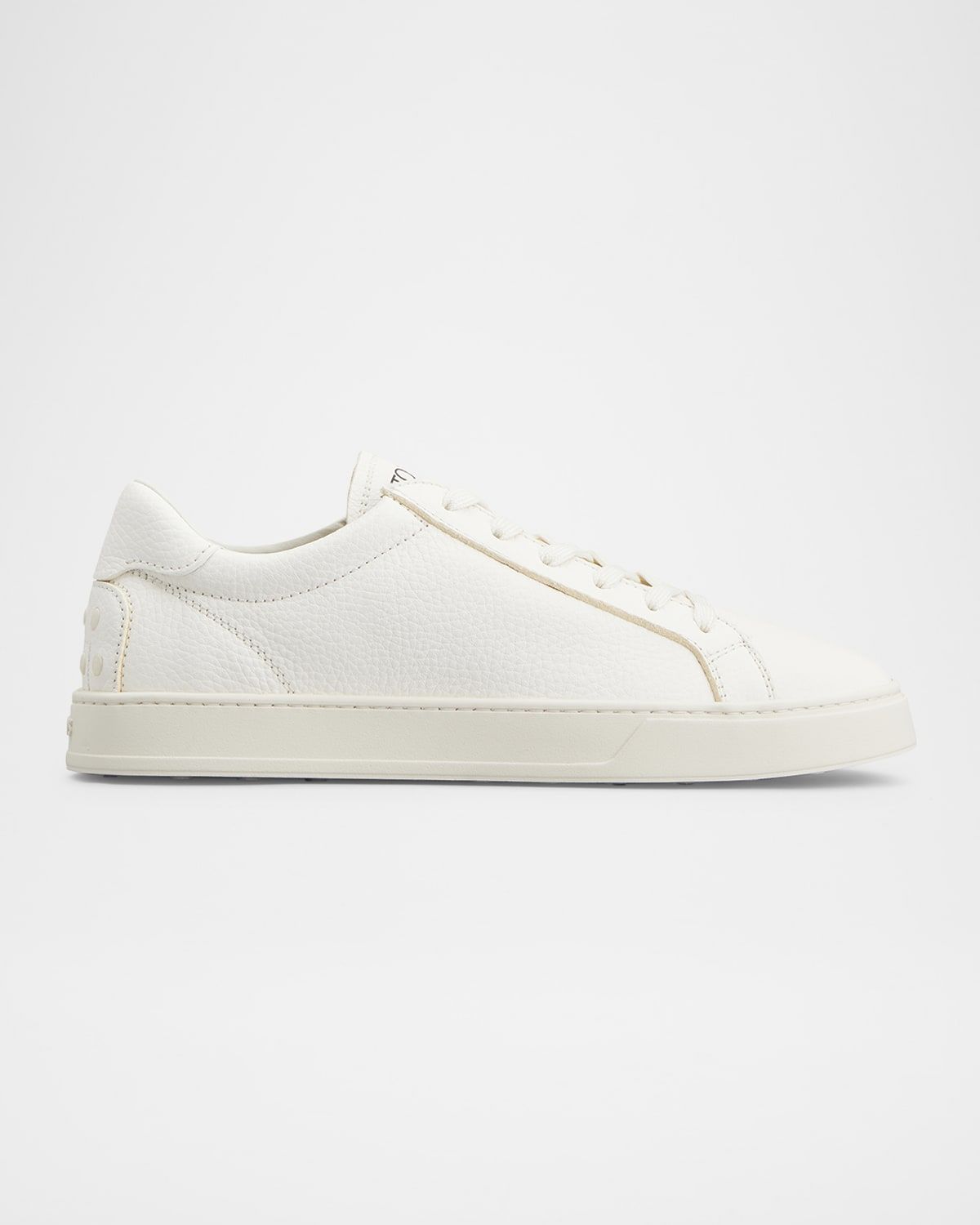 Men & apos;s Grainy Leather Logo Low-Top Sneakers
