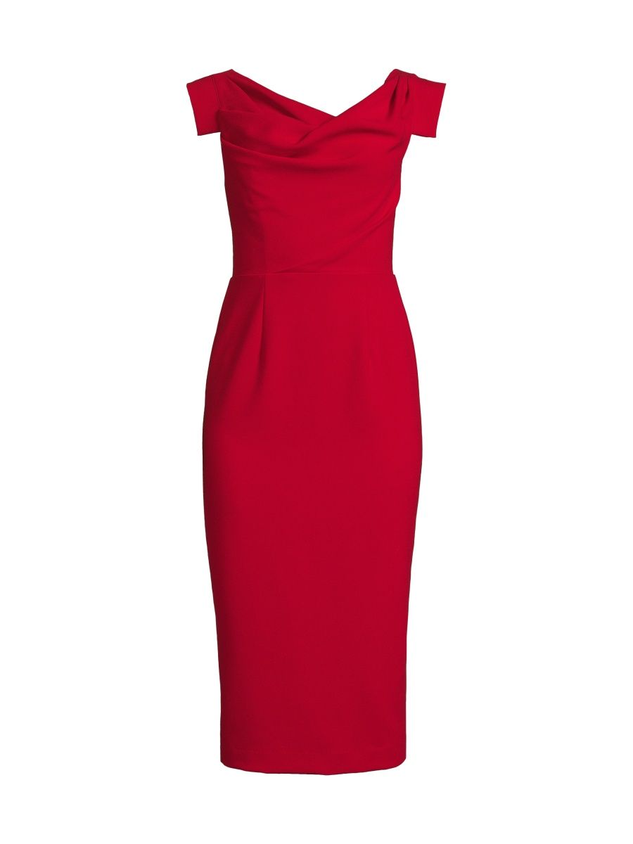 Black Halo Women's Jacqueline Stretch Crepe Midi-Dress - Bonfire - Size 2