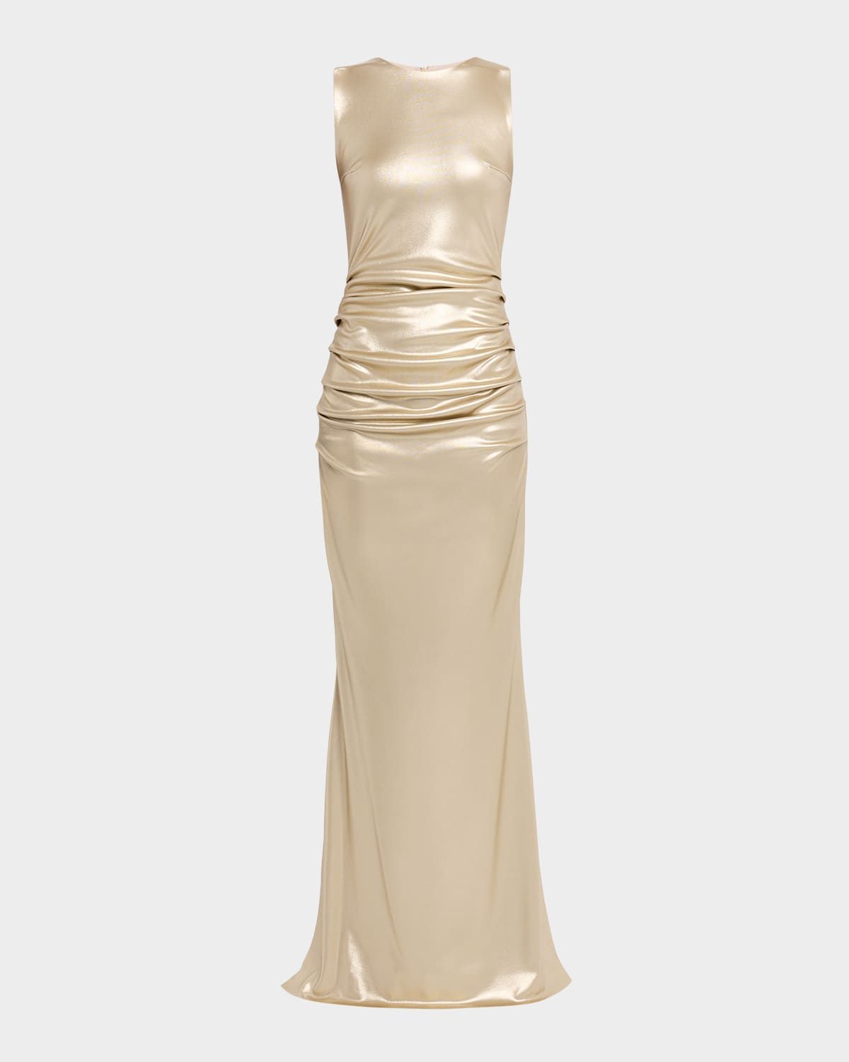 Zari Splendid Metallic Jersey Gown