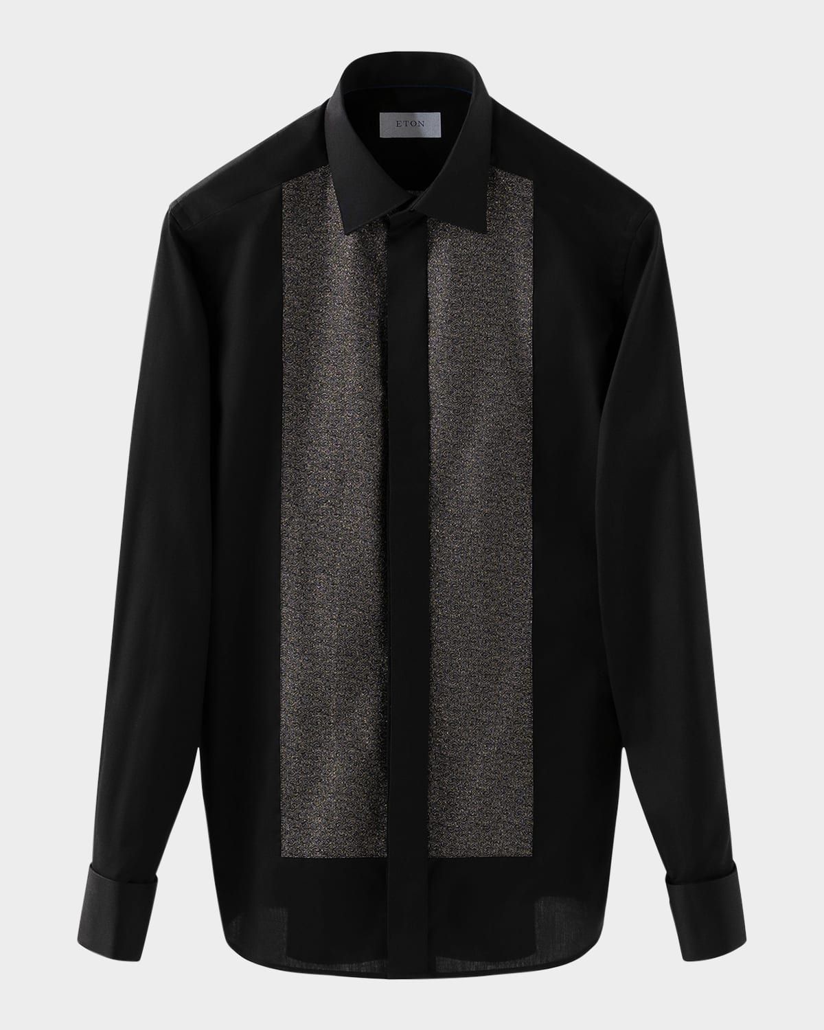 Men & apos;s Evening Jacquard Bib Slim-Fit Dress Shirt