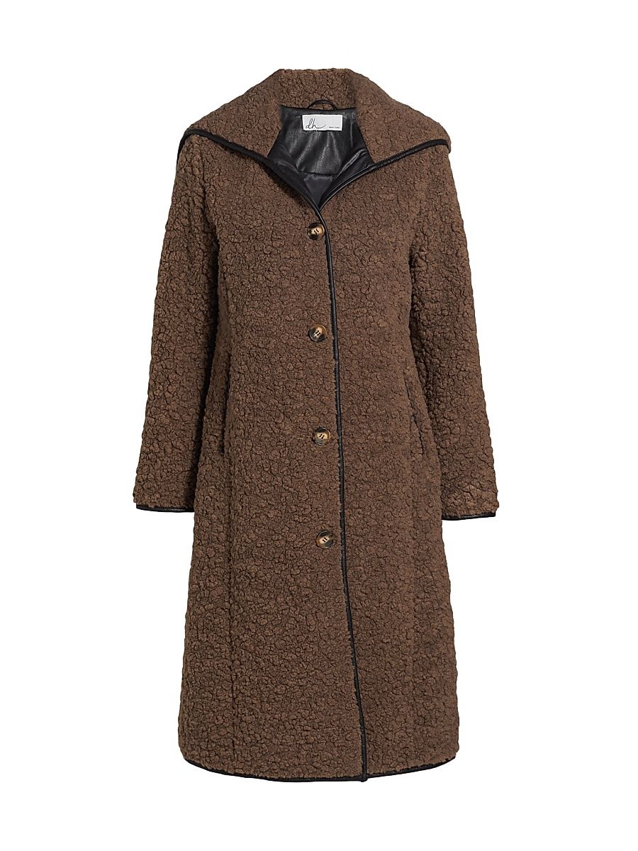 Women's Trace Faux-Shearling Coat - Umber Combo - Size Small