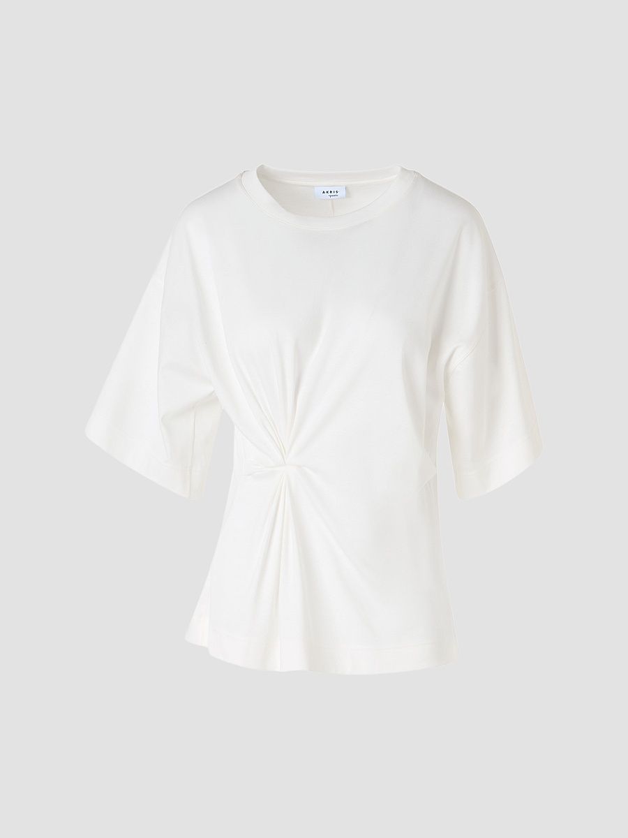 Women's Pinched Jersey T-Shirt - Cream - Size 16