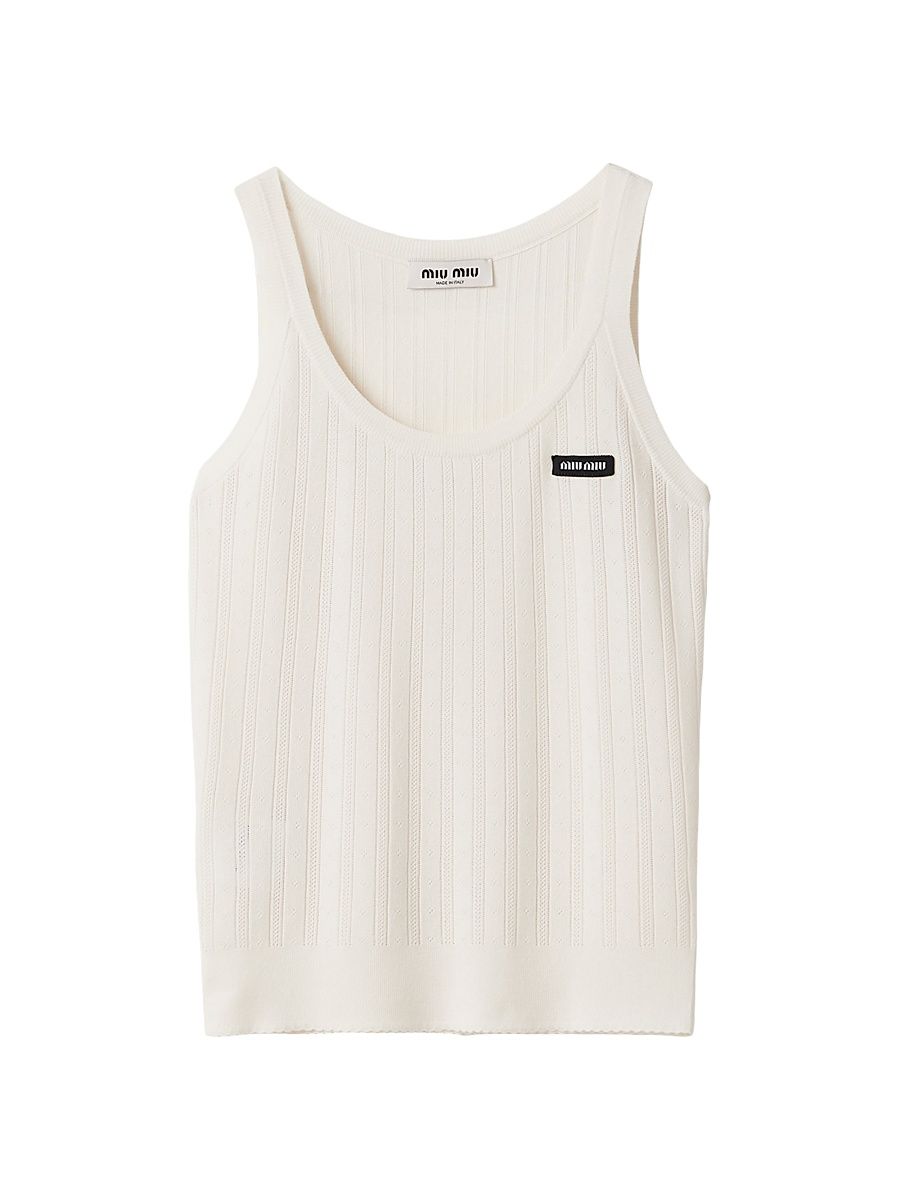 Women's Cashmere and Silk Tank Top - White - Size 4