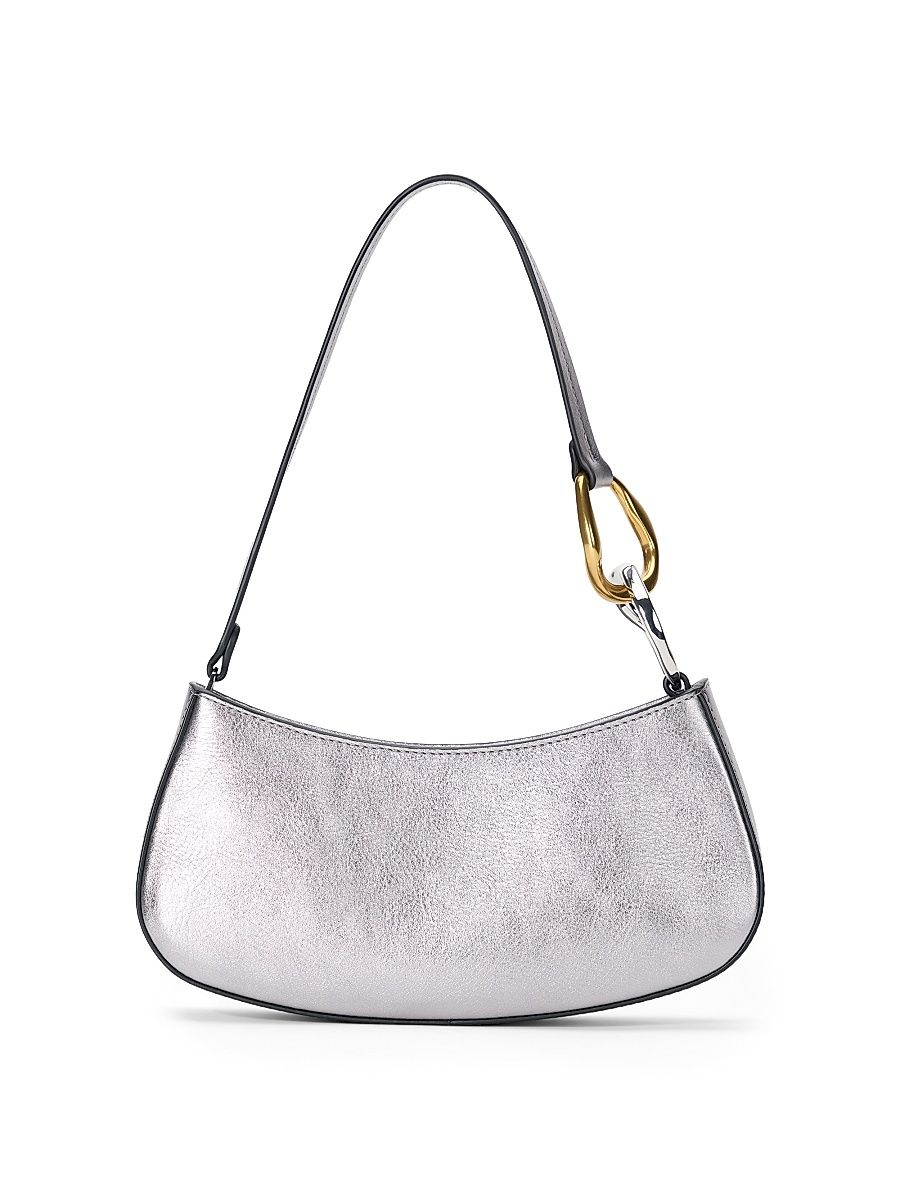 Women's Ollie Leather Shoulder Bag - Pewter