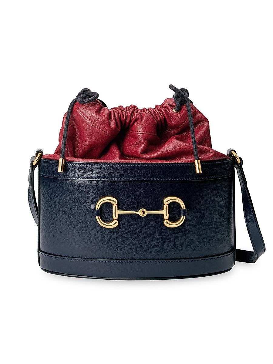 Women's Morsetto Small Leather Bucket Bag - Blue