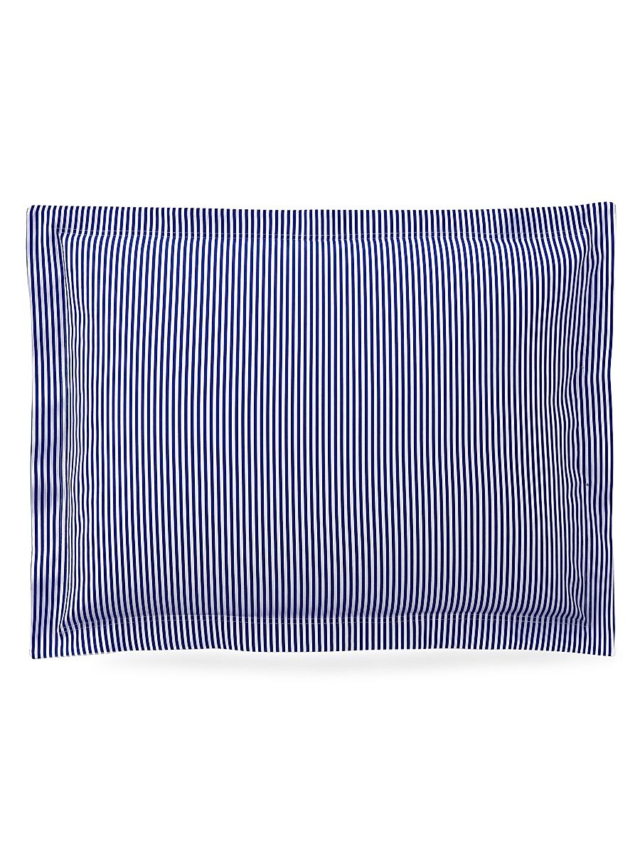 Organic Shirting Stripe Bedding 400 Thread Count Sham - Blue Stripe - Size King