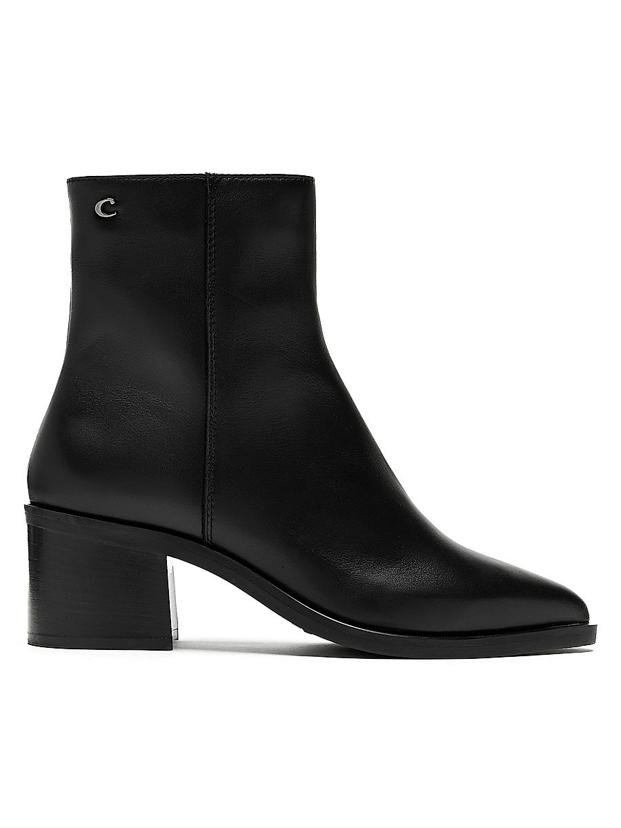 Women's Julieta 65MM Leather Booties - Black Leather - Size 8.5
