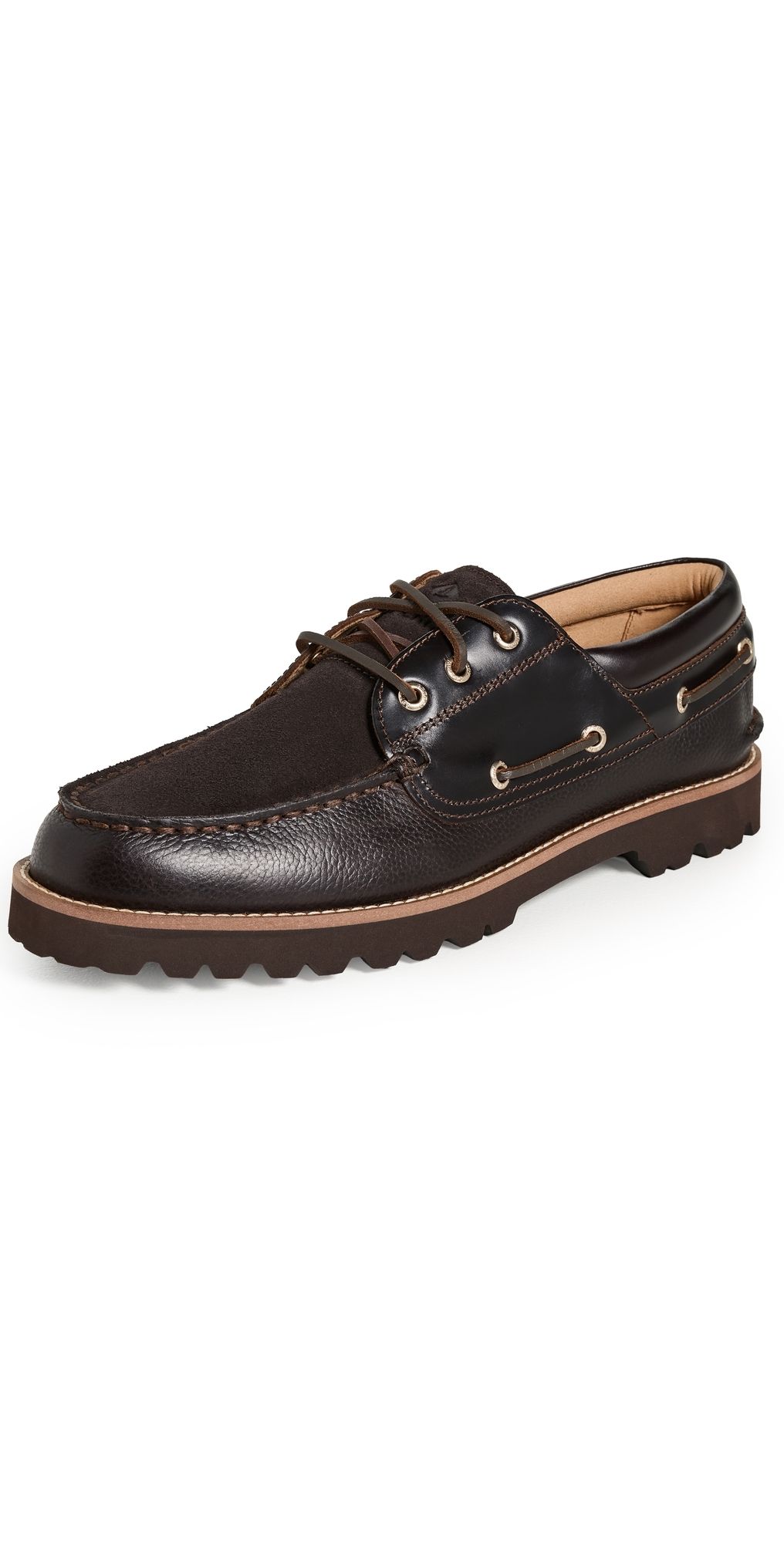 Sperry Newton 3 Eye Lug Boat Shoes Dark Brown 12