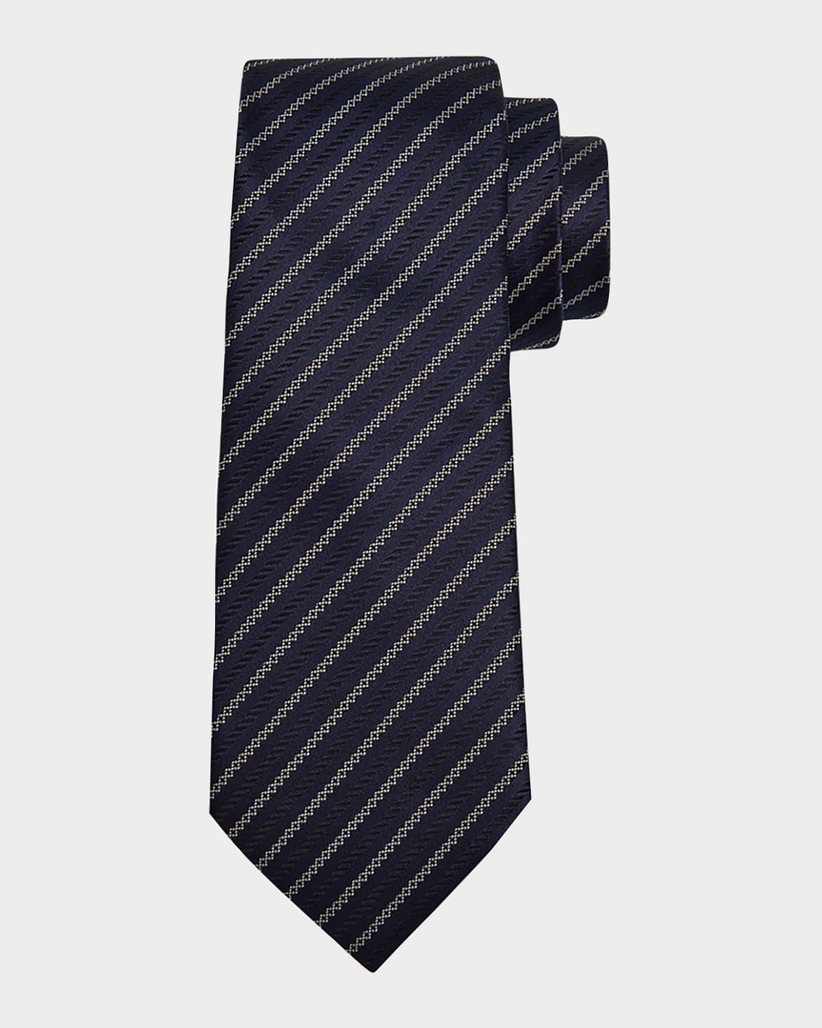Men & apos;s Satin Diagonal Stripe Silk Tie