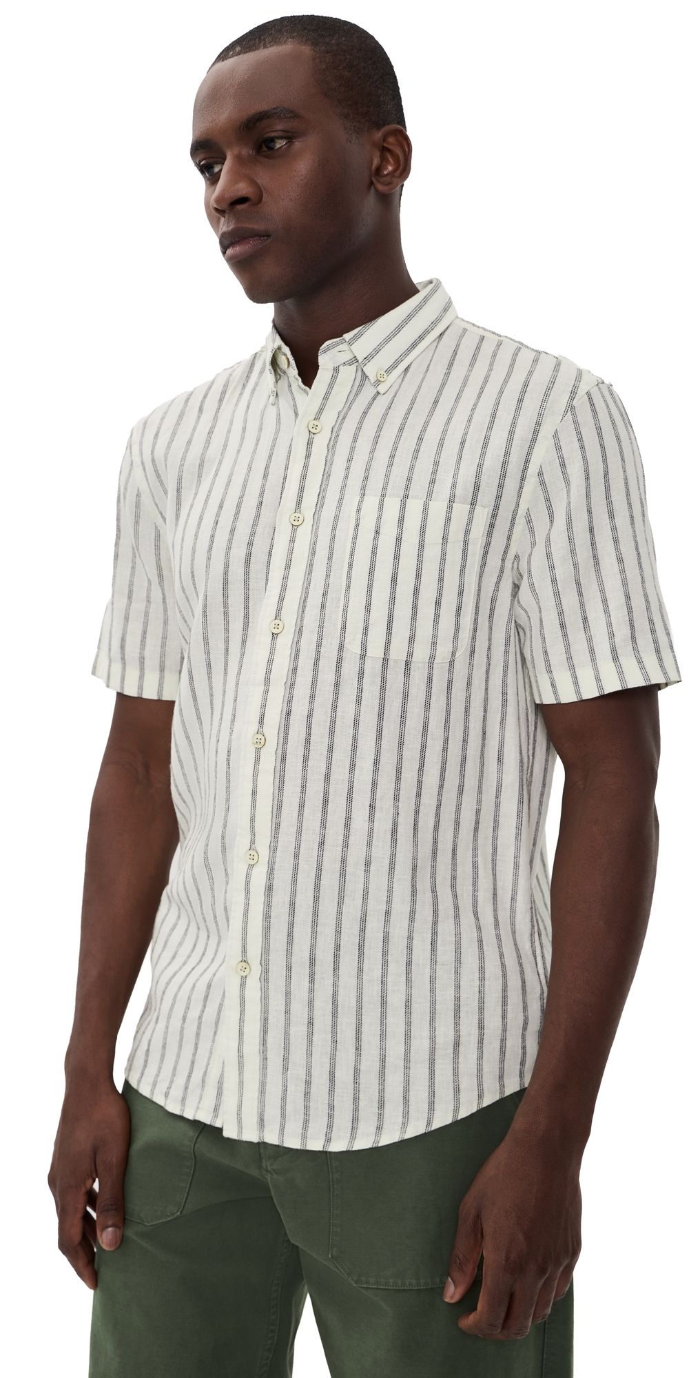 Faherty Breeze Shirt Moonlight Stripe M