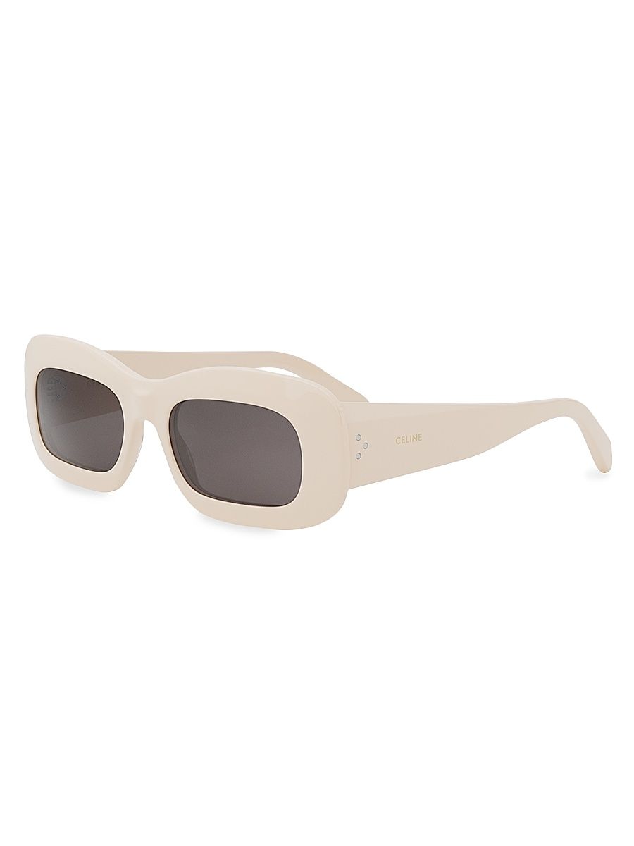 Women's Bold 3 Dots 53MM Rectanglular Sunglasses - Ivory