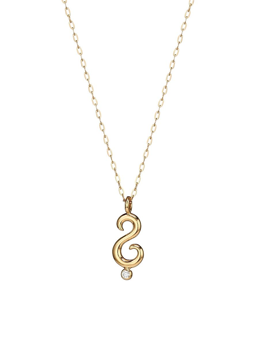 Women's Why 18K Yellow Gold & Diamond Pendant Necklace - Yellow Gold