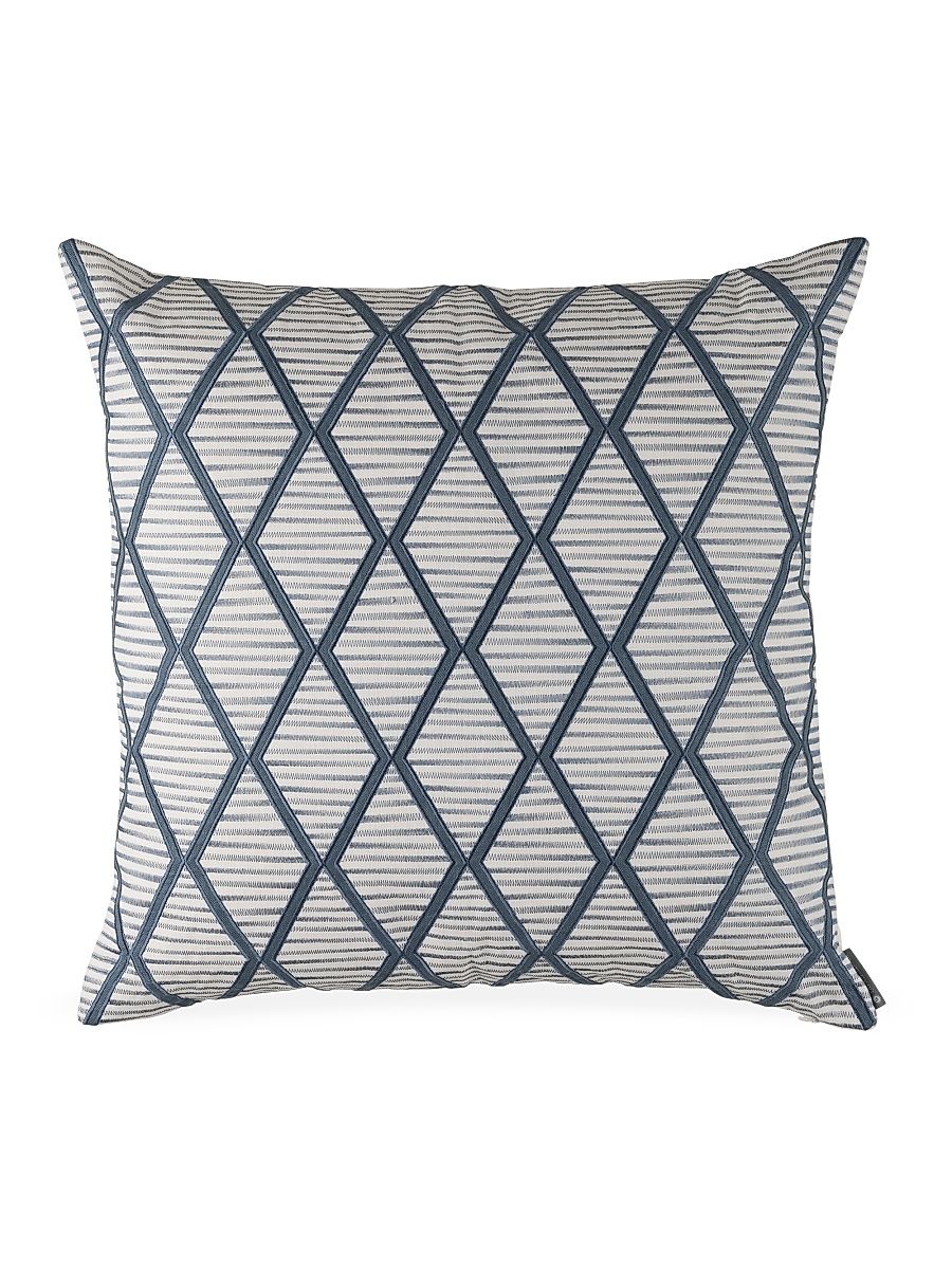 Brook Square Pillow - White Indigo