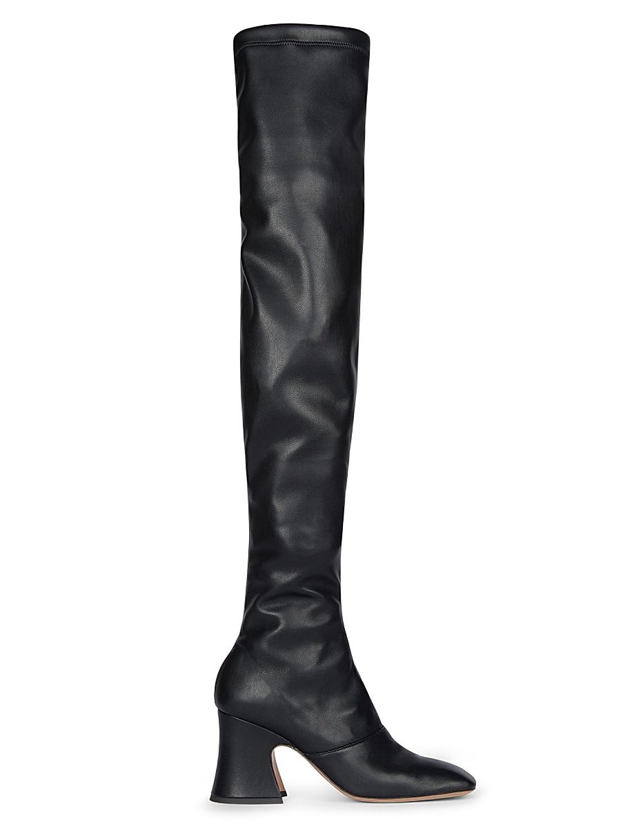 Women's Janis Tall Shaft Leather Boots - Black - Size 9