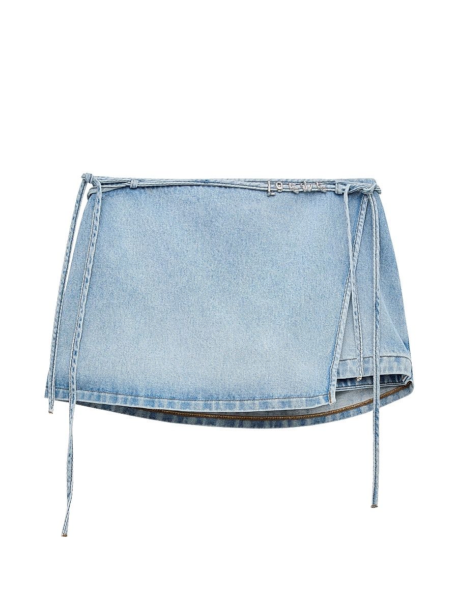 Women's LOEWE x Paula's Ibiza Denim Wrap Skort - Washed Blue - Size 00