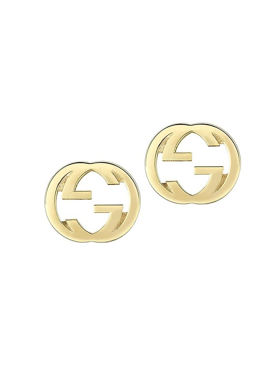 Women's Interlocking G 18K Yellow Gold Stud Earrings - Yellow Gold
