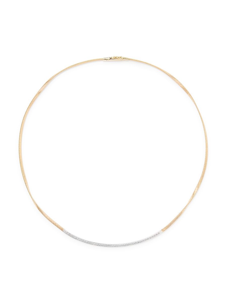 Women's Marrakech Two-Tone 18K Gold & 0.32 TCW Diamond Collar Necklace - Yellow Gold
