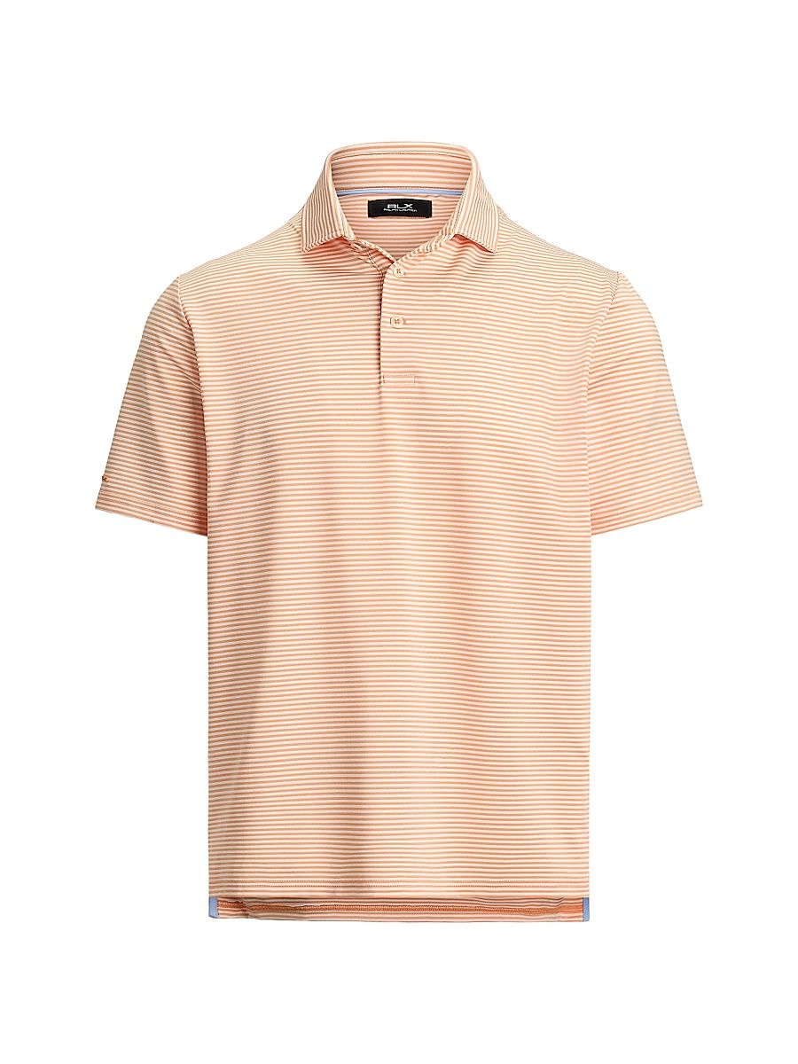 Men's Striped Performance Polo Shirt - Poppy Ceramic White - Size XXL