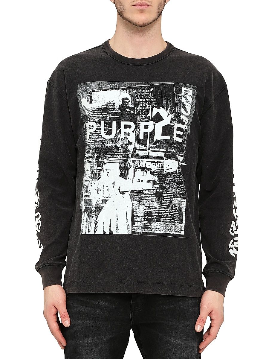 Men's Graphic Cotton T-Shirt - Black - Size XXL