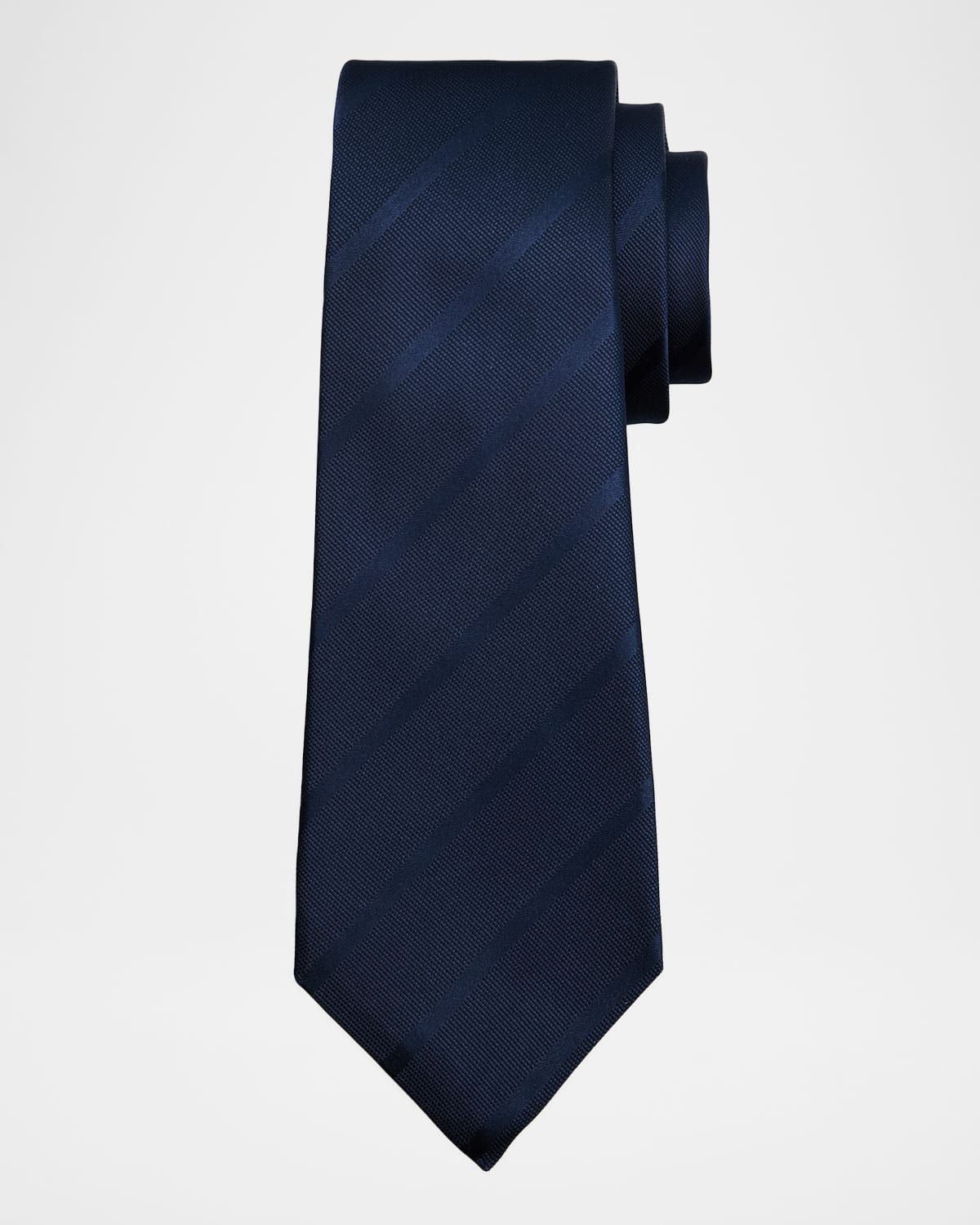 Men & apos;s Tonal Stripe Silk 7-Fold Tie