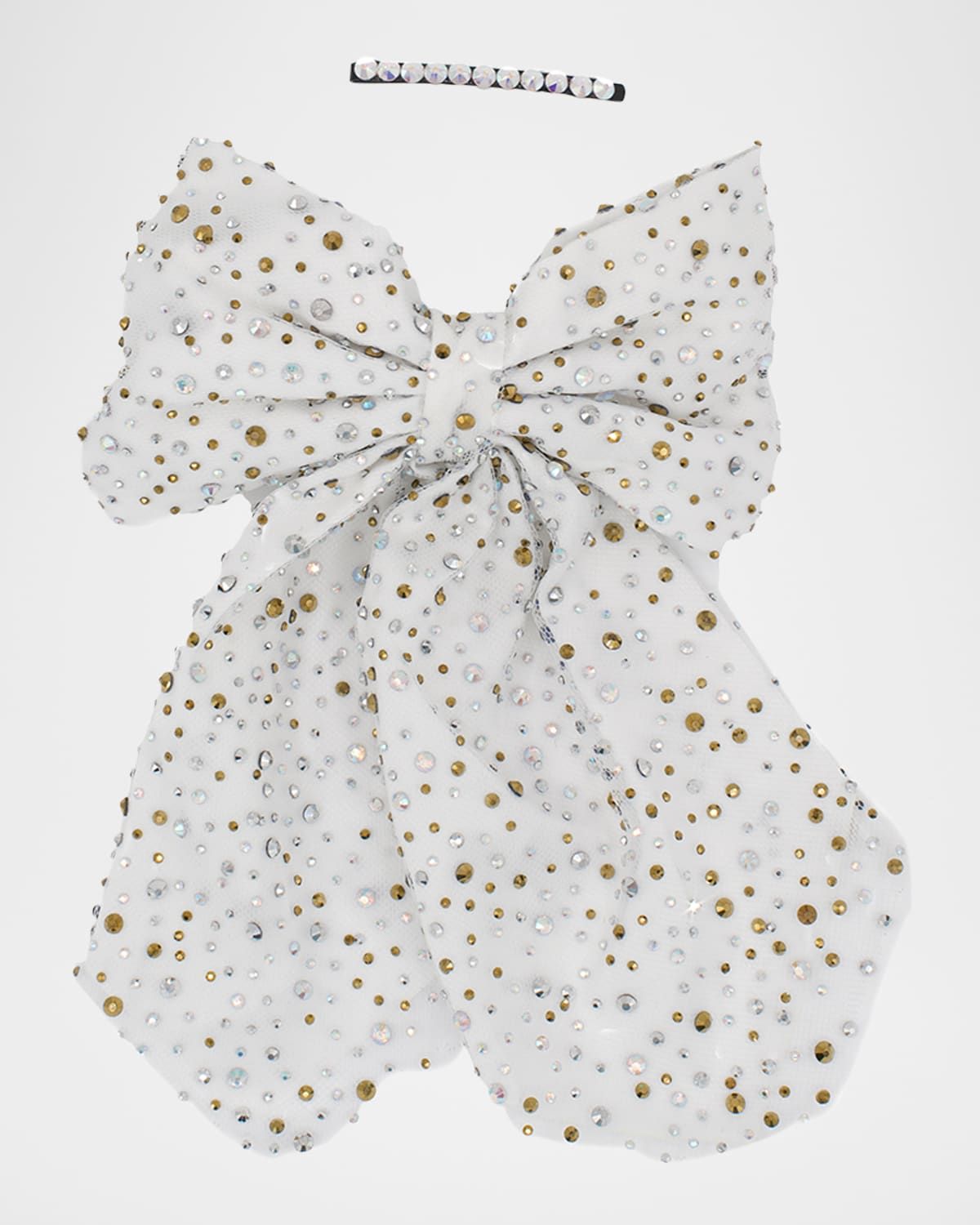 Girl's Crystalized Large Bow and Barret Set
