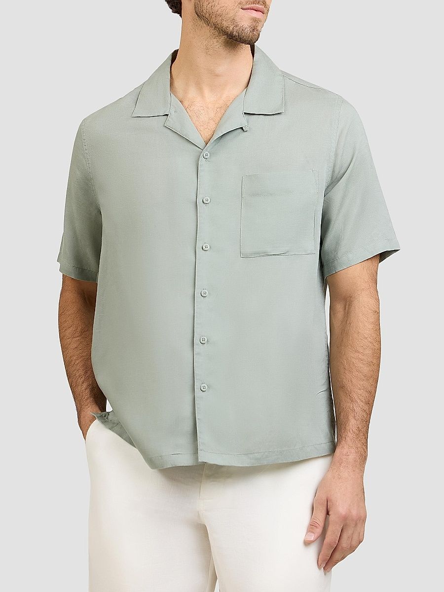 Onia Men's Air Linen-Blend Camp Shirt - Elm - Size Large
