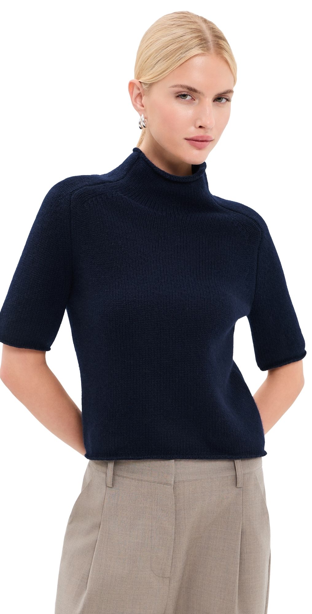 LISA YANG Fride Cashmere Sweater Navy 1