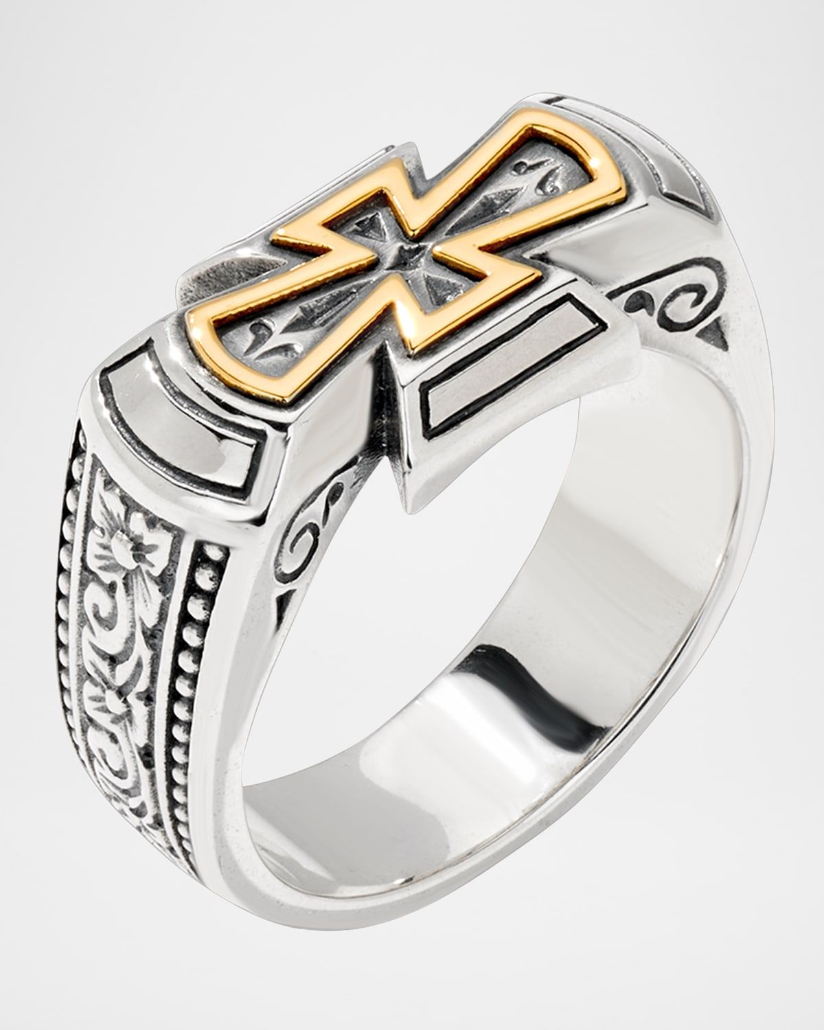 Men & apos;s Two-Tone Cross Band Ring