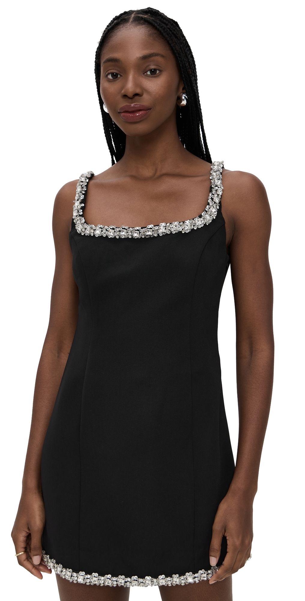 endless rose Rhinestone Tape Mini Dress Black L