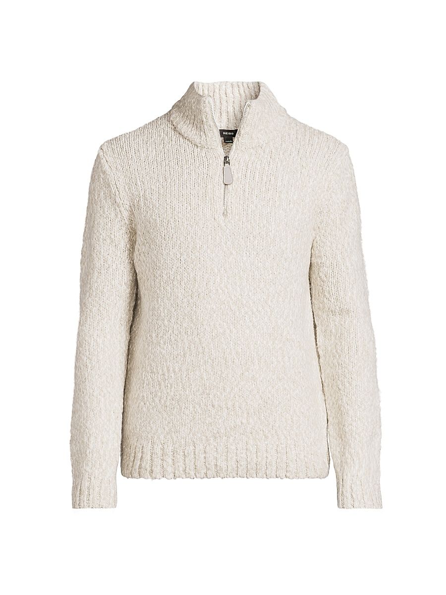 Men's Seb Half-Zip Sweater - Grey Marl - Size Large