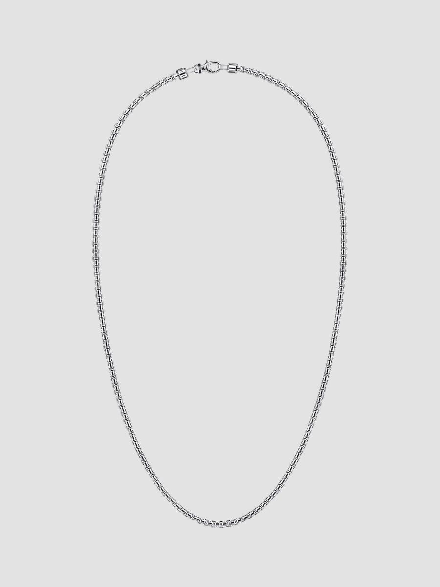 Gabriel & Co Men's Classic Sterling Silver Box Chain Necklace/3.5MM - Silver - Size 20