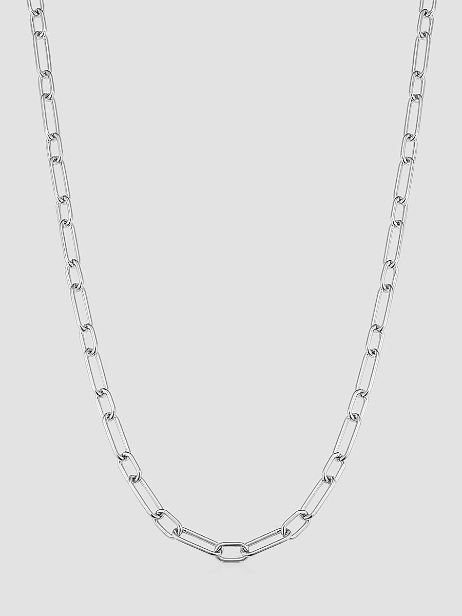 Women's Rhythm Link Necklace in Sterling Silver - Silver - Size 20
