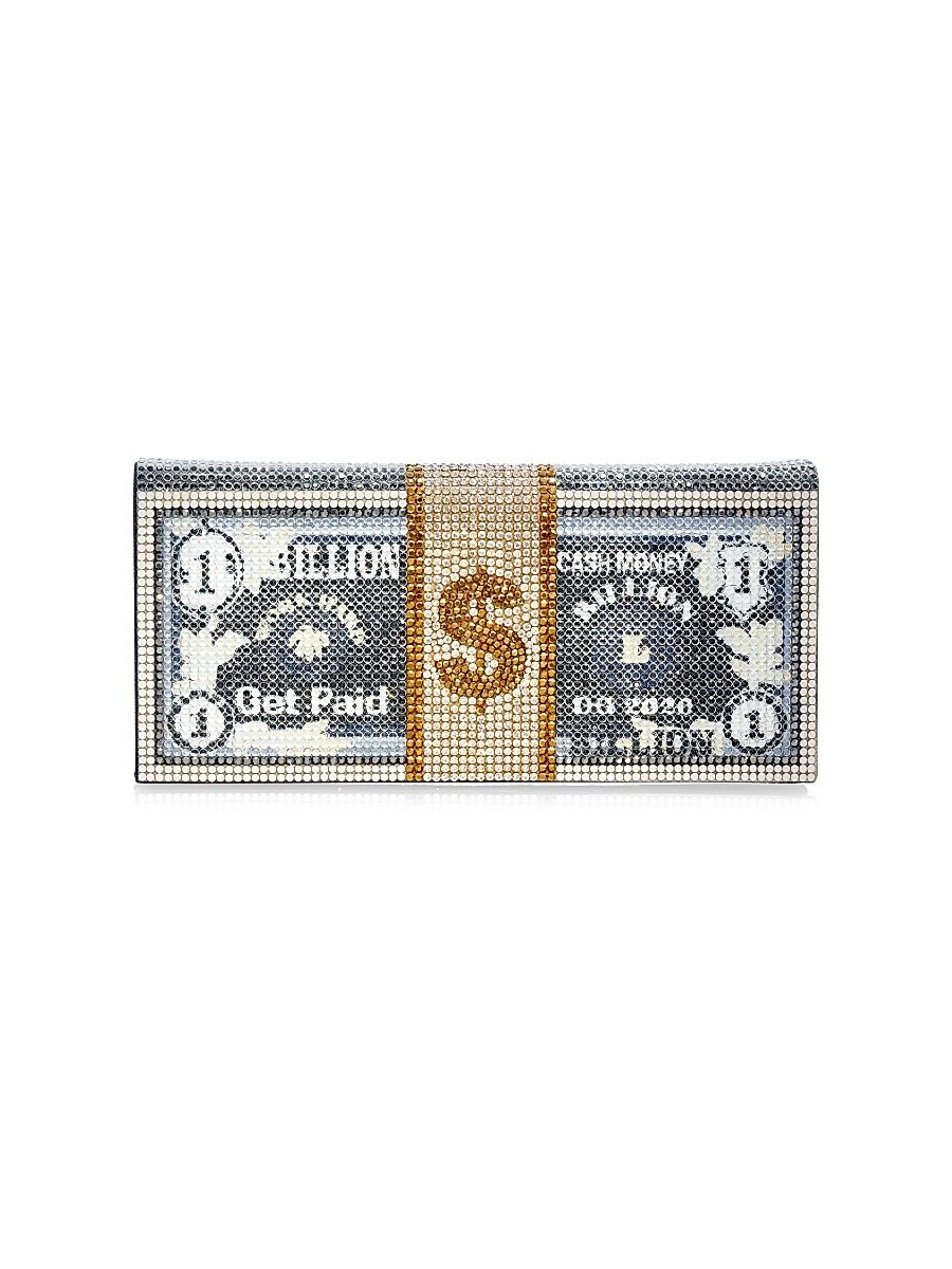 Women's Game Day Stack of Cash Billions Crystal Envelope Clutch