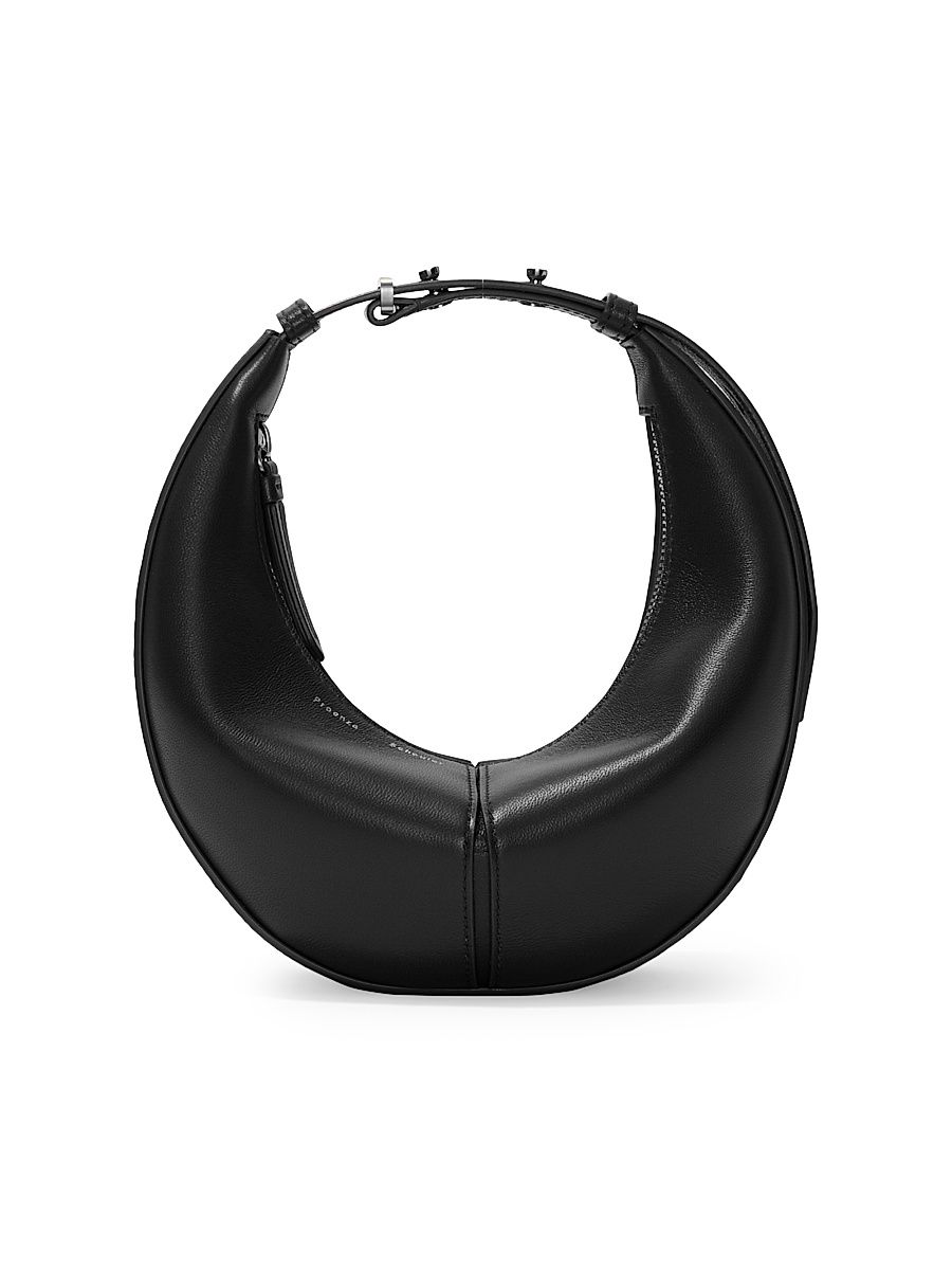 Women's Mini Leather Slide Shoulder Bag - Black