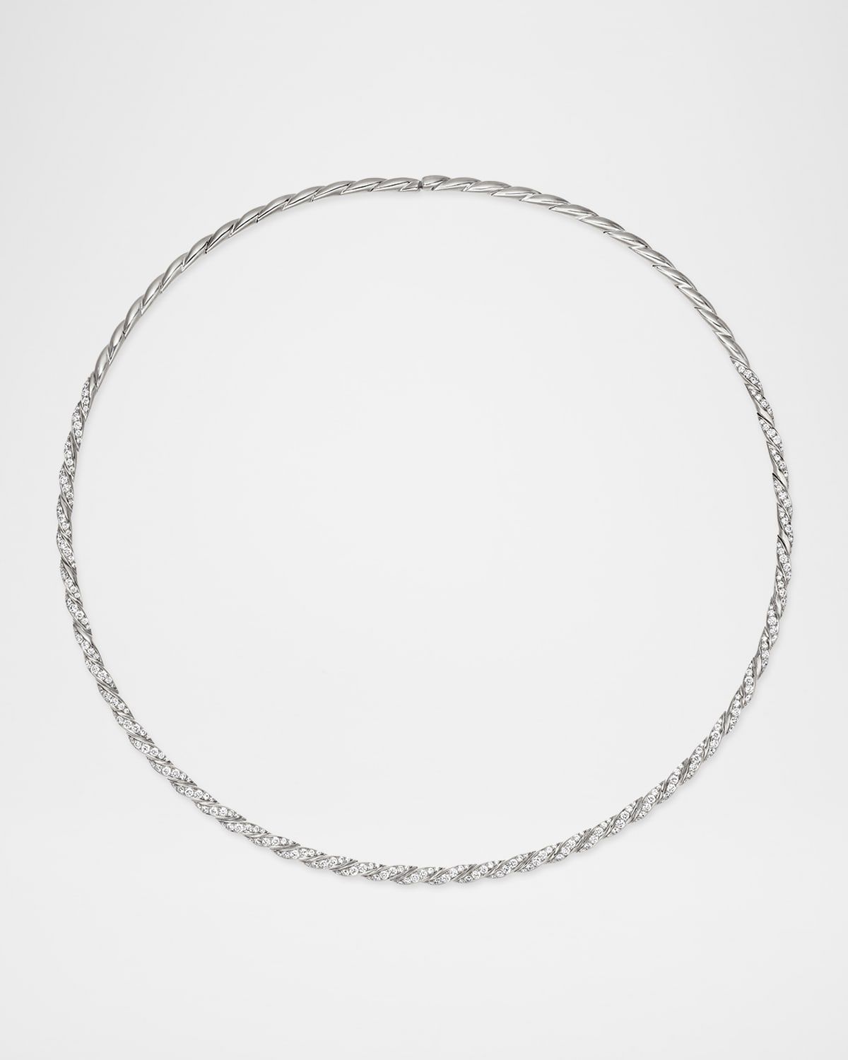 Sculpted Cable Flex Necklace in 18K White Gold, 3.7mm