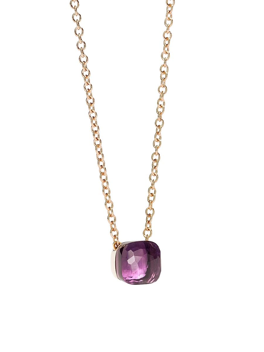 Women's Amethyst & 18K Rose Gold Pendant Necklace - Rose Gold