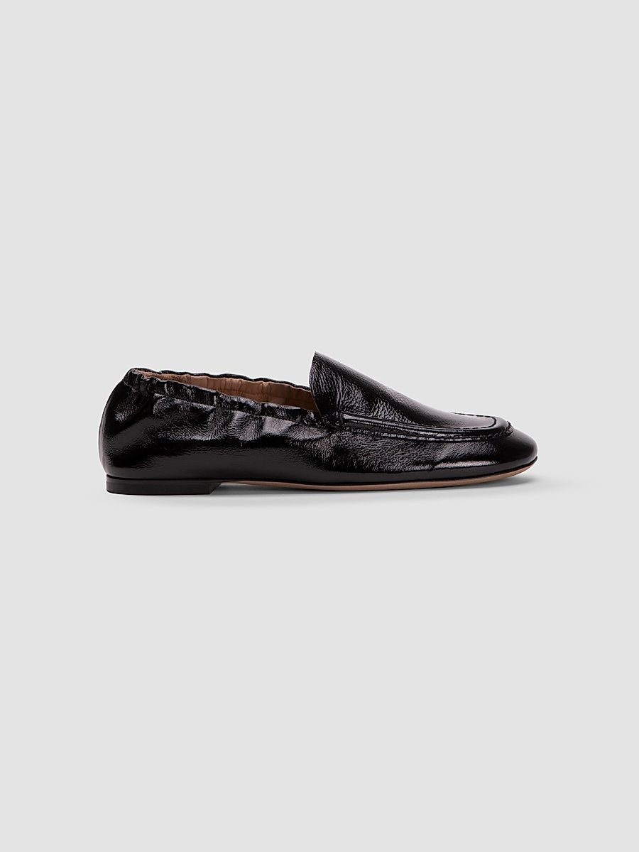 Women's Juno Moc Toe Leather Loafers - Black - Size 8.5