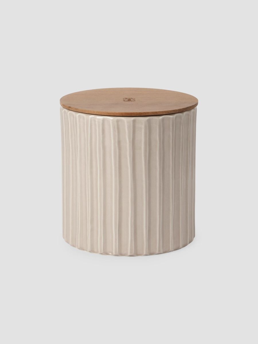 Brunello Cucinelli Large Scented Candle in Ridged Ceramic Vessel - Beige