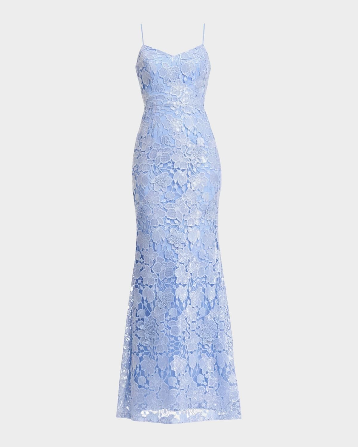 Giovanna Sequin Floral Lace Mermaid Gown